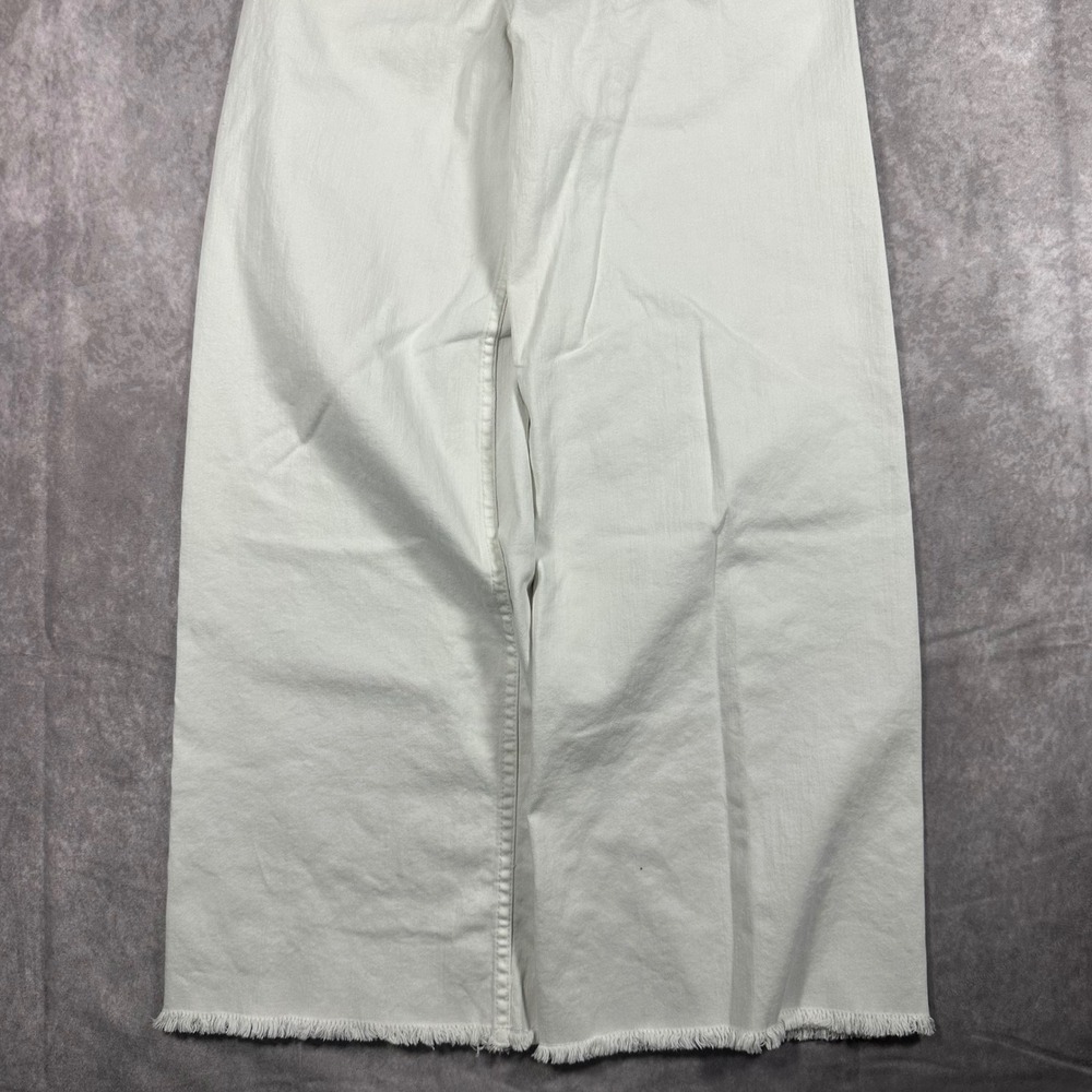 Billabong White Wide Leg Jeans Womens 28 High Rise Raw Hem Flare Denim Pants - Picture 4 of 11